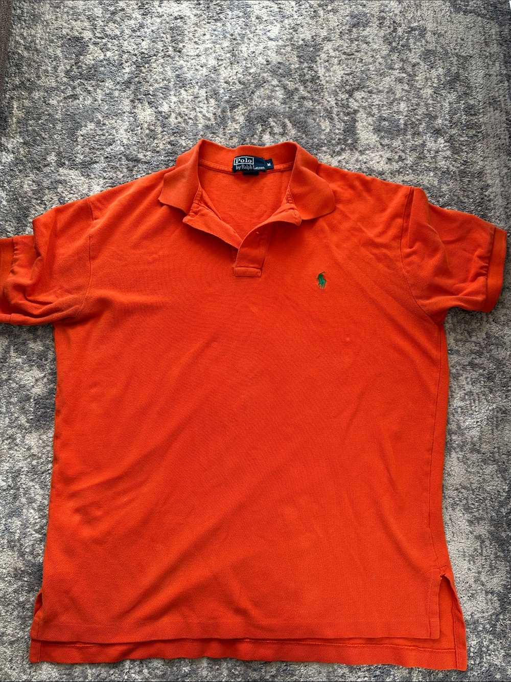 Polo by Ralph Lauren Orange Polo with Green Pony Embroidery